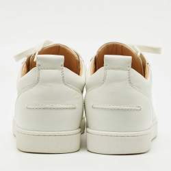 Pre Owned حذاء رياضي كريستيان لوبوتان لويس من الجلد الأبيض مقاس 45