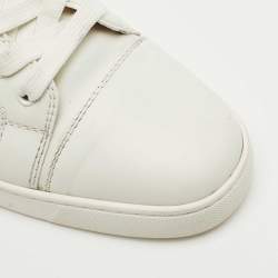 Pre Owned حذاء رياضي كريستيان لوبوتان لويس من الجلد الأبيض مقاس 45