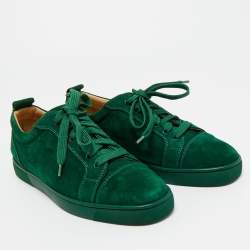 Pre Owned Christian Louboutin Green Suede Louis Junior Sneakers Size 41