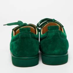 Pre Owned Christian Louboutin Green Suede Louis Junior Sneakers Size 41