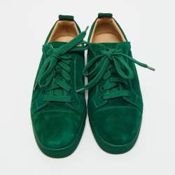 Pre Owned Christian Louboutin Green Suede Louis Junior Sneakers Size 41