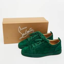 Pre Owned Christian Louboutin Green Suede Louis Junior Sneakers Size 41