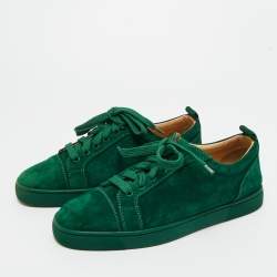 Pre Owned Christian Louboutin Green Suede Louis Junior Sneakers Size 41