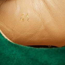 Pre Owned Christian Louboutin Green Suede Louis Junior Sneakers Size 41