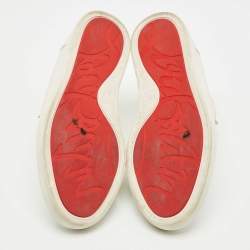 Pre Owned Christian Louboutin White Leather F.A.V Fique A Vontade Slip On Sneakers Size 43