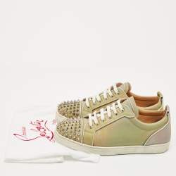 Pre Owned Christian Louboutin Iridescent PVC Louis Junior Spikes Low Top Sneakers Size 44