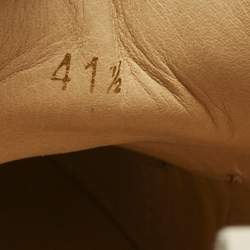 Pre Owned Christian Louboutin Beige Leather Louis Junior Spikes Low Top Sneakers Size 41.5