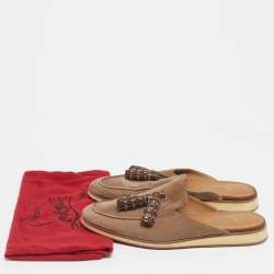 Pre Owned حذاء ميول كريستيان لوبوتان روك إكس تاس شامواه بني مقاس 45