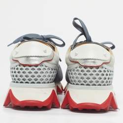 Pre Owned Christian Louboutin Multicolor Suede and Leather Loubishark Sneakers Size 43.5