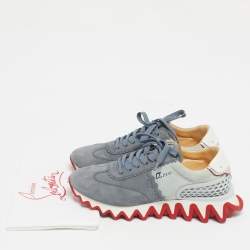 Pre Owned Christian Louboutin Multicolor Suede and Leather Loubishark Sneakers Size 43.5