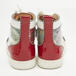 Pre Owned Christian Louboutin Multicolor Leather and Patent Leather Lou Pik Pik Orlato High Top Sneakers Size 42.5