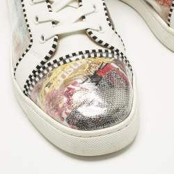 Pre Owned Christian Louboutin Multicolor Leather and Patent Leather Lou Pik Pik Orlato High Top Sneakers Size 42.5