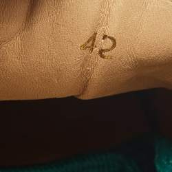 Pre Owned Christian Louboutin Green Satin Louis Orlato Lace Up Sneakers Size 42