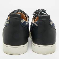 Pre Owned حذاء رياضي كريستيان لوبوتان لويز جونيور سبايكس جلد بيج بعنق منخفض مقاس 44