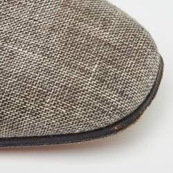 Pre Owned Christian Louboutin Grey/Black Fabric Dandelion Tassel Loafers Size 41