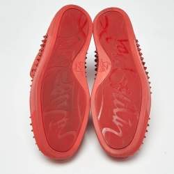 Pre Owned Christian Louboutin Red Suede Louis Spikes High Top Sneakers Size 43