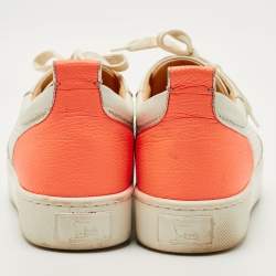 Pre Owned Christian Louboutin Tricolor Leather and Suede Happyrui Low Top Sneakers Size 42.5