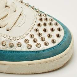 Pre Owned Christian Louboutin Tricolor Leather and Suede Happyrui Low Top Sneakers Size 42.5