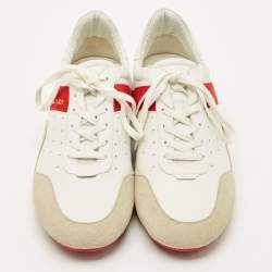 Pre Owned Christian Louboutin Tricolor Leather and Suede My K Low Sneakers Size 43