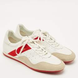 Pre Owned Christian Louboutin Tricolor Leather and Suede My K Low Sneakers Size 43