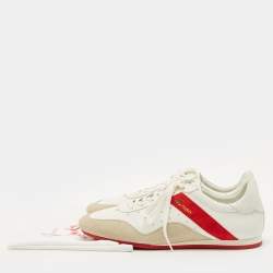 Pre Owned Christian Louboutin Tricolor Leather and Suede My K Low Sneakers Size 43