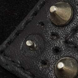 Pre Owned Christian Louboutin Black Suede and Leather Spiked Mr Blake Lace Up Oxfords Size 41.5