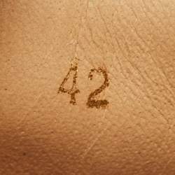 Pre Owned Christian Louboutin White Leather Louis Junior Spikes Sneakers Size 42