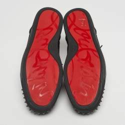 Pre Owned Christian Louboutin Black Suede Fun Louis Junior Spikes Sneakers Size 44