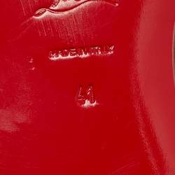 Pre Owned Christian Louboutin Red Suede Dandelion Spikes Smoking Slippers Size 41