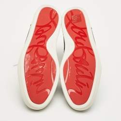 مملوكة مسبقًا حذاء رياضي كريستيان لوبوتان لويس جلد أسود عالي القمة مقاس 43