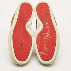 مملوكة مسبقًا Christian Louboutin Louis Size 43 Beige Leather and Python Leather High Top Sneakers