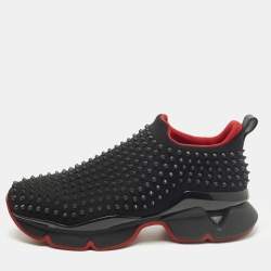 مملوكة مسبقًا Christian Louboutin spike sock Size 43.5 Black Neoprene Slip On Sneakers