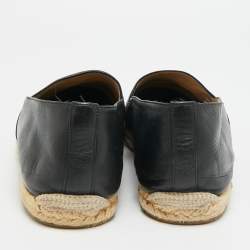 Pre Owned حذاء إسبادريل كريستيان لوبوتان جلد أسود سليب أون فلات مقاس 43