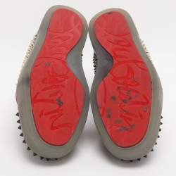 مملوكة مسبقًا Christian Louboutin Lou Spikes Orlato Size 42.5 Multicolor Mesh and Suede High Top Sneakers