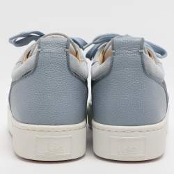 مملوكة مسبقًا Christian Louboutin Happy Rui Size 45 Powder Blue Leather and Nylon Low Top Sneakers