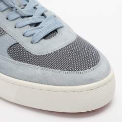 مملوكة مسبقًا Christian Louboutin Happy Rui Size 45 Powder Blue Leather and Nylon Low Top Sneakers