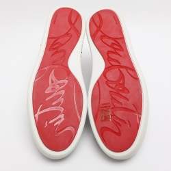 مملوكة مسبقًا Christian Louboutin Happy Rui Size 45 Powder Blue Leather and Nylon Low Top Sneakers