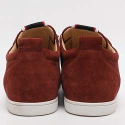 Pre Owned Christian Louboutin F.A.V Fique A Vontade Size 45 Copper Suede Slip On Sneakers