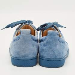 مملوكة مسبقًا حذاء كريستيان لوبوتان الرياضي لويس جونيور سبايكس سويدي أزرق برباط مقاس 41