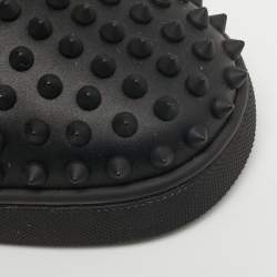 مملوكة مسبقًا Christian Louboutin Seavaste 2 Size 43 Black Canvas and Leather Lace Up Sneakers