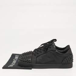 مملوكة مسبقًا Christian Louboutin Seavaste 2 Size 43 Black Canvas and Leather Lace Up Sneakers