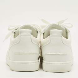 Pre Owned Christian Louboutin Louis Junior Size 43 White Perforated Leather Low Top Sneakers