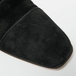 Pre Owned Christian Louboutin Greggo Size 42.5 Black Suede Lace Up Oxford Shoes