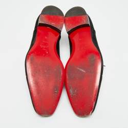 Pre Owned Christian Louboutin Greggo Size 42.5 Black Suede Lace Up Oxford Shoes