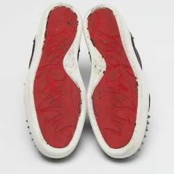 Pre Owned Christian Louboutin Lou Spike Orlato Size 43 Multicolor Leather and Velvet High Top Sneakers