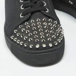 Pre Owned حذاء رياضي كريستيان لوبوتان لوي جونيور قماش جينز أسود مرصع مقاس 42