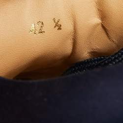 مملوكة مسبقًا حذاء رياضي كريستيان لوبوتان رانتالو قماش ساتان أزرق بحري رقبة منخفضة مقاس 42.5