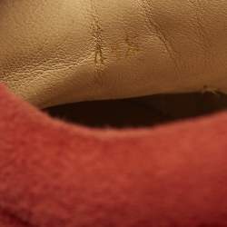 مملوكة مسبقًا Christian Louboutin Louis Junior Size 41.5 Red Suede Lace Up Sneakers