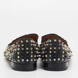 مملوكة مسبقًا حذاء سليبزرز سموكينغ كريستيان لوبوتان جلد أسود داندليون سبياكز مقاس 43