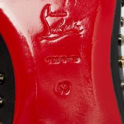 مملوكة مسبقًا حذاء سليبزرز سموكينغ كريستيان لوبوتان جلد أسود داندليون سبياكز مقاس 43